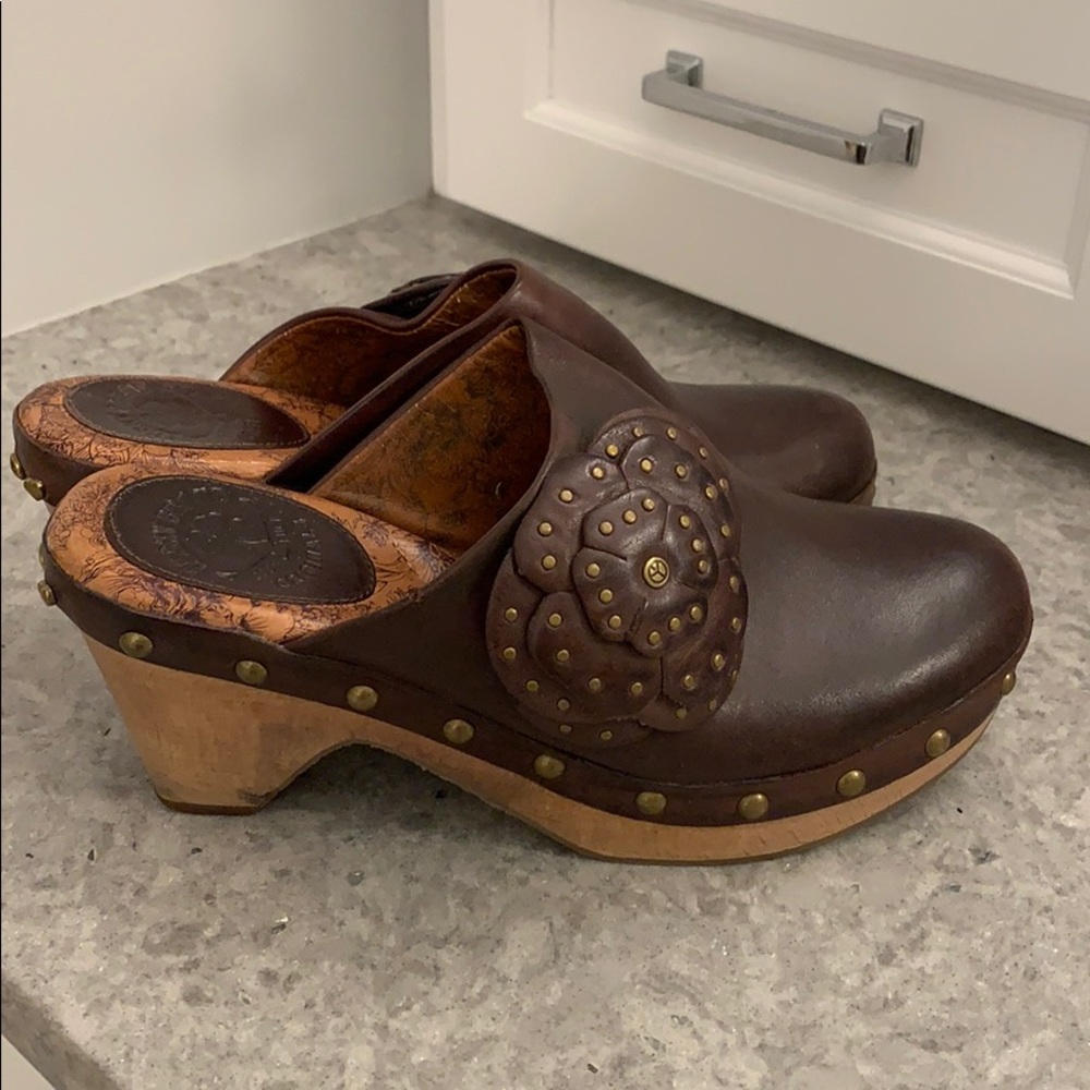 Brown Leather Clogs - image 2